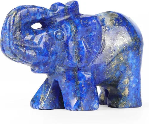Miniatura 17 de SMQ Estatua de decoración de elefante de cristales de amatista de 2.0 pulgadas, piedras preciosas talladas a mano, figuras de cristal de buena