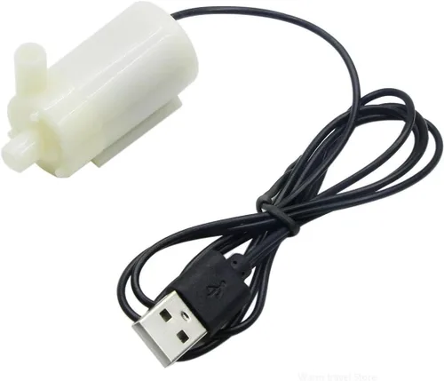 1pc USB 5V Low Voltage Small Water Pump Submersible Pump Ultra Quiet Usb Hydroponic Vegetable Planting Craft Fountain(Dual use white)