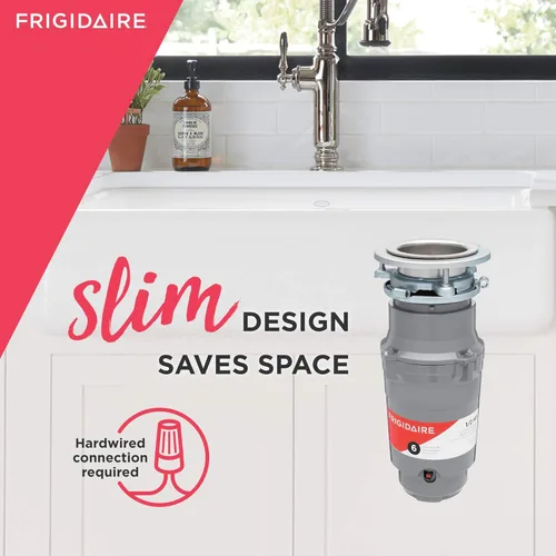 Miniatura 4 de Frigidaire 1/2 HP Eliminación de basura con cable directo para fregaderos de cocina FF05DISPD1, Gris