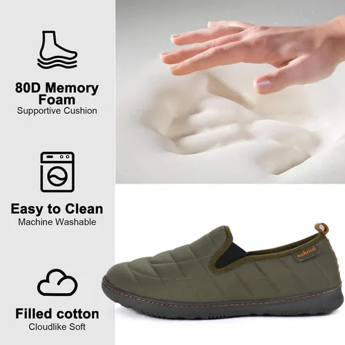 Miniatura 3 de Pantuflas para hombre de espuma viscoelástica para exteriores, zapatos de casa para interiores