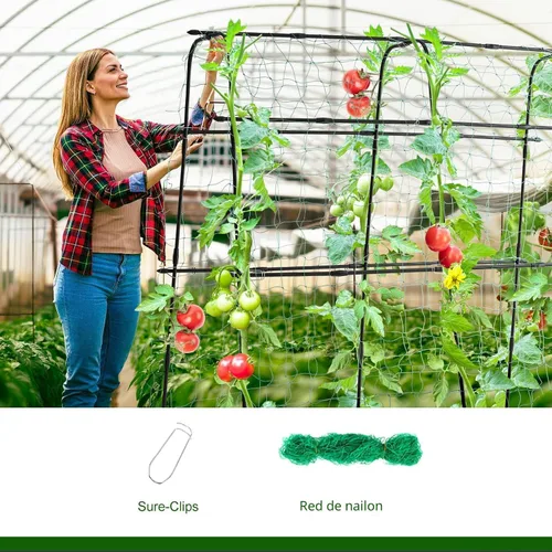 Miniatura 6 de Enrejado de jardín para plantas trepadoras al aire libre, enrejado de pepino de metal para plantas al aire libre, verduras, frutas, flores, vides
