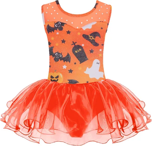 Miniatura 21 de Zaclotre Leotardo de Ballet para Niñas con Espumas Brillantes Sin Mangas de Malla, Vestido de Baile, Tutú, Traje de Bailarina para Niños