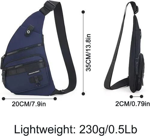 Miniatura 2 de Qidelong Bolso bandolera antirrobo cruzado en el pecho, mochila de hombro para mujeres y hombres, bolsa de bolsillo personal ligera para senderismo