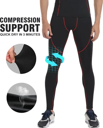 Miniatura 3 de Milin Naco Men's Compression Pants Compression Leggings Sports Compression Pants & Tights Running Tights Ski Base Layer