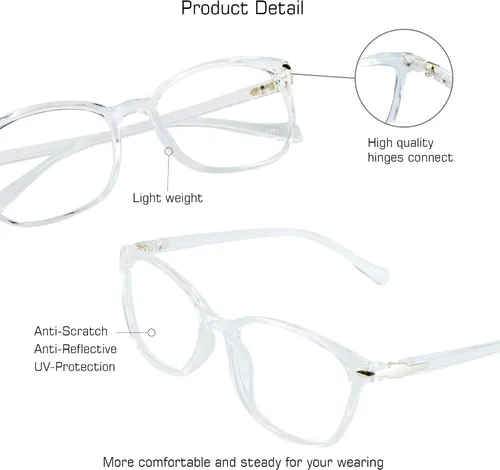Miniatura 2 de Lentes con bloqueo de luz azul, antifatiga, antirreflejo, adecuados para lectura, computadora, televisión, elegante montura cuadrada, unisex