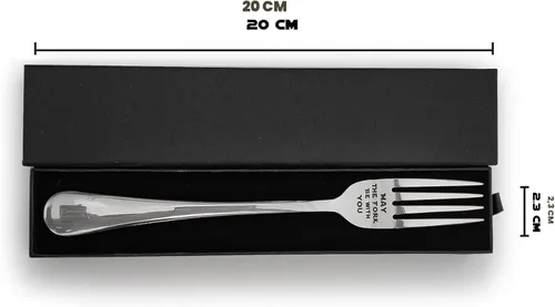 Miniatura 4 de May The Fork Be With You Tenedor de acero inoxidable grabado con láser con caja de regalo, regalo para los fanáticos de StarWars