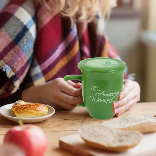 Miniatura 7 de Abbey Gift Juego de taza y posavasos de cerámica "Amazing Woman" Verde