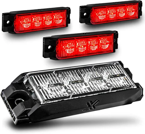 Miniatura 71 de LAMPHUS NanoFlare - Luz de advertencia estroboscópica de 5 pulgadas y 6 W, color blanco ámbar, luz de advertencia estroboscópica para parrilla