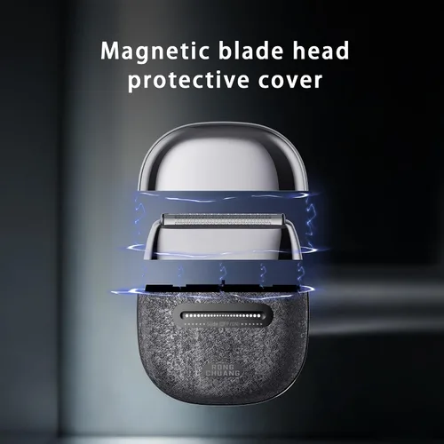 Miniatura 5 de Afeitadoras eléctricas de aluminio para hombres, maquinilla de afeitar eléctrica portátil con cuchillas flotantes 3D, bloqueo de viaje y carga Negro