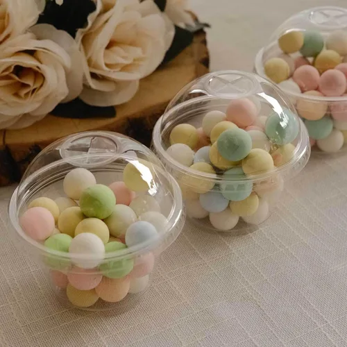 Miniatura 8 de Efavormart - Paquete de 50 tazas de plástico transparente de 7 onzas con tapas de cúpula, pudín y cuencos de frutas para eventos y concesiones a