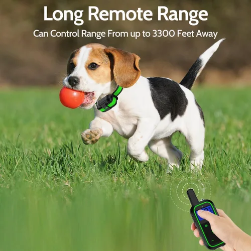 Miniatura 4 de Collar eléctrico de entrenamiento para perros con 4 modos de entrenamiento y control remoto recargable, rango impermeable de 3300 pies para perros