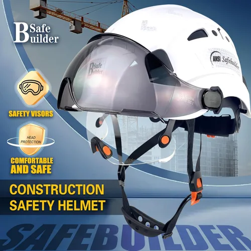 Miniatura 2 de SAFEBUILDER Casco de seguridad industrial con visera Casco duro ABS con visera Ventilación ajustable Casco de construcción Protección para la cabeza