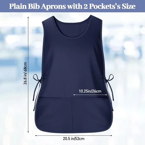 Miniatura 2 de Suhine 15 Pcs Cobbler Apron Smock Apron with 2 Deep Pockets and Side Ties Unisex Apron for work kitchen
