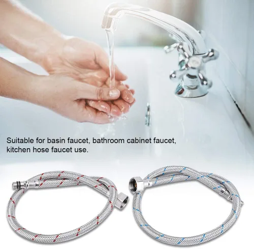 Miniatura 8 de Conector de grifo de compresión de acero inoxidable, manguera de suministro de agua flexible Se del grifo, Bdsxc66 para agua fría y caliente