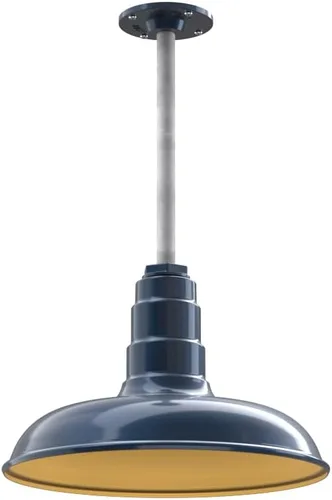 Miniatura 31 de Steel Lighting Co. Malibu - Lámpara colgante Montaje en techo Domo de 14 pulgadas vástago de 12 pulgadas Estilo de granja de acero Rojo
