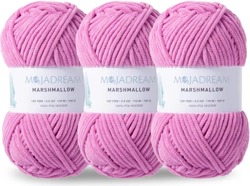 Miniatura 17 de 3PCS 3.5oz Hilo de Chenilla para Mantas Amigurumi: Hilo de Terciopelo Suave para Bebé para Tejer Mantas y Hacer Ganchillo Voluminoso 5# Hilo 3