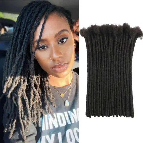 Miniatura 61 de Extensiones Loc de 10 pulgadas de grosor de cabello humano de 10 pulgadas, 10 hebras, extensiones de rastas de cabello humano para mujeres