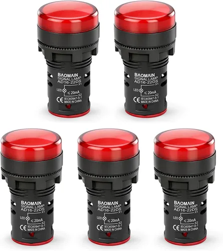Miniatura 17 de Baomain LED Indicador Piloto Luz Piloto AD16-22D AC 110V 20mA Ahorro de Energía Verde Paquete de 2