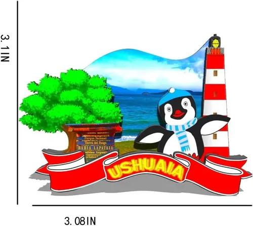 Miniatura 3 de Imán de Ushuaia Argentina para nevera de madera 3D monumentos de viaje coleccionables, recuerdos, decoración hecha a mano -568