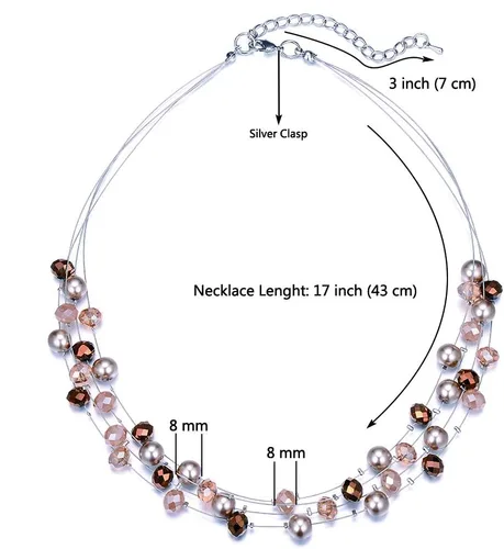 Miniatura 3 de Bulinlin Gargantilla en capas de perlas de río - Collar de joyería de moda para mujer