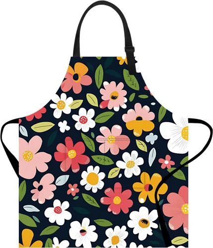 Miniatura 10 de ANNA QUEEN Delantal divertido para mujeres y hombres con bolsillos, delantales de cocina ajustables para cocinar, hornear, jardinería, lindo delantal