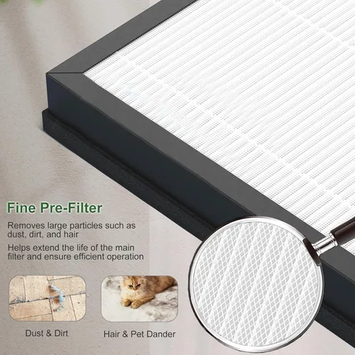 Miniatura 4 de ClearAir-A5 - Paquete de 2 filtros de repuesto compatibles con el limpiador de aire VEWIOR ClearAir-A5 H13 True HEPA para incendios forestales