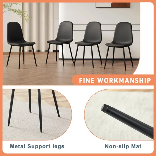 Miniatura 6 de Juego de mesa de comedor de 71 pulgadas para 6 personas con estante de almacenamiento, juego de mesa de comedor rectangular industrial moderna