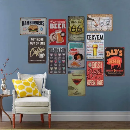 Miniatura 3 de Cartel de hojalata divertido ES Mi Casa ES Su Casa Welcome Home Sweet Love Pub novedoso Coffee Bar Club Wall Poster Yard Garden Farm Man Cave Bar