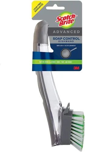 Miniatura 2 de Scotch-Brite avanzado - Mango de control de jabón con cepillo, fácil de usar, antimicrobiano, duradero y reutilizable; y mango de control de jabón