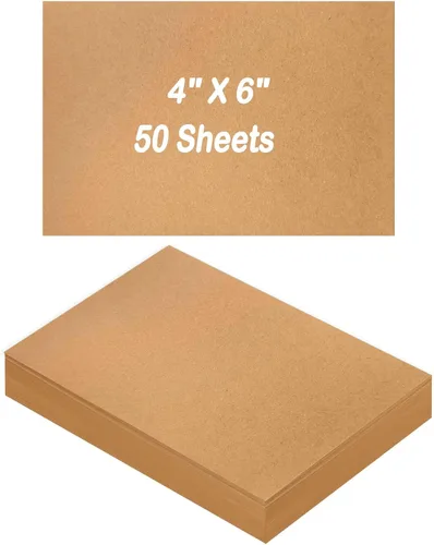 50 hojas de cartulina kraft marrón de 4 x 6 pulgadas de papel grueso, cartulina lisa de gramaje pesado para impresora para invitaciones, álbumes de