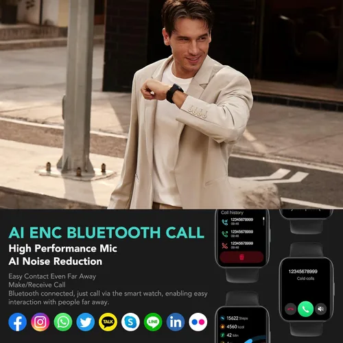 Miniatura 2 de SKG Reloj inteligente para hacer/responder a llamadas para hombres y mujeres, rastreador de actividad física con GPS con más de 100 deportes