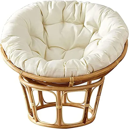 Miniatura 18 de HUHJYUGE Cojín redondo para asiento de columpio de 16 x 16 pulgadas, cojín colgante para silla de huevo, resistente al agua, para exteriores, tela