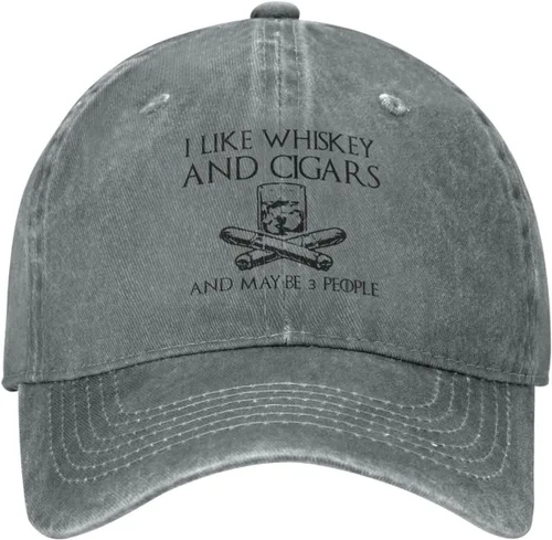 Miniatura 24 de Philysonic Funny Hat I Like Whisky and Cigars and Maybe 3 People Sombreros para Hombres Gorras de Béisbol Gorras Ajustables