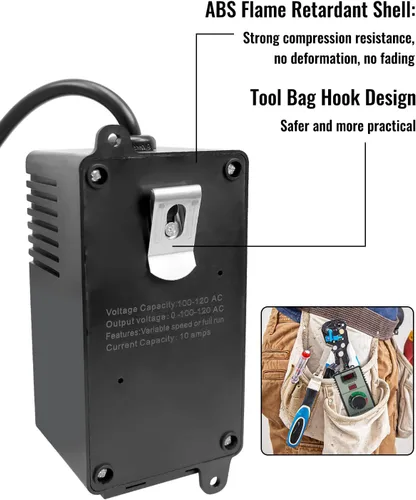Miniatura 6 de Controlador de velocidad variable Controlador de velocidad de motor de CA para router Rheostat Extractor Drill, regulador de voltaje electrónico
