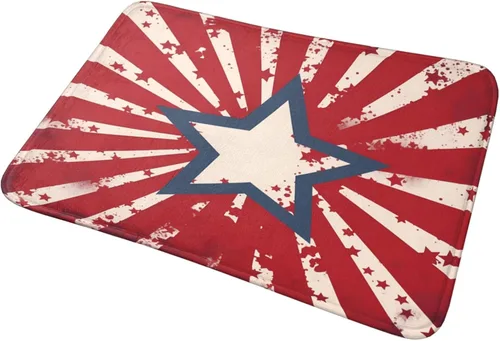 Miniatura 7 de Tapete para puerta de bienvenida con bandera estadounidense, alfombra de cocina suave para exteriores, patriótica, lavable, decoración del hogar