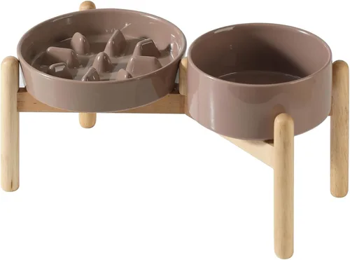 Miniatura 31 de Havniva Tazón de cerámica de 0.9 tazas para perros de alimentación lenta para perros pequeños, alimentador lento para mascotas de 6.1 pulgadas, 1 x