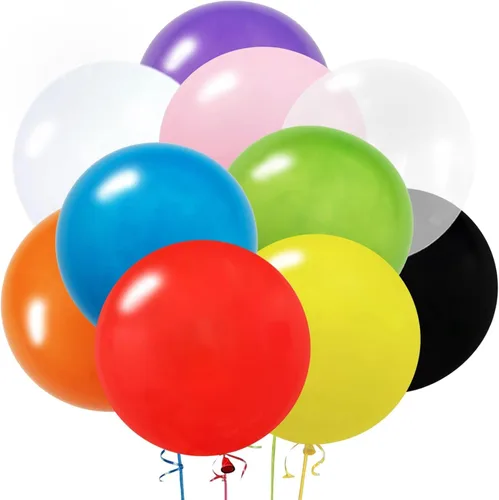 Miniatura 9 de 15 globos grandes de látex de 24 pulgadas, color negro, globos gigantes resistentes para bodas, baby shower, cumpleaños, suministros de fiesta