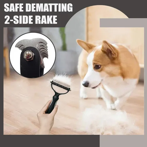 Miniatura 2 de Juego de 5 piezas de aseo para perro, cachorro, cepillo para deshedding y slicker para mascotas de pelo corto, peine para pulgas y peine de aseo