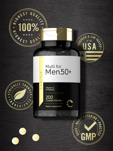 Miniatura 6 de Carlyle Multivitamin for Men 50+ 200 Count with B Vitamins, Vitamin D, Magnesium & Zinc Non-GMO, Gluten Free Supplement