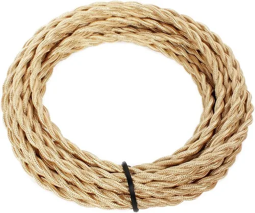 Miniatura 10 de Cable trenzado cubierto de tela para lámpara de 25 pies, 18/2 industrial eléctrico estilo vintage, calibre 18 estilo antiguo para lámpara retro