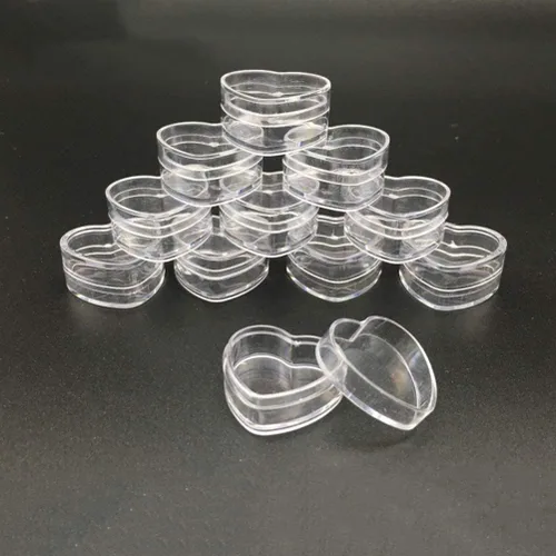 Miniatura 8 de 60 frascos vacíos de 0.18 oz de crema transparente en forma de corazón, tarros de plástico rellenables, contenedor de cosméticos para muestras
