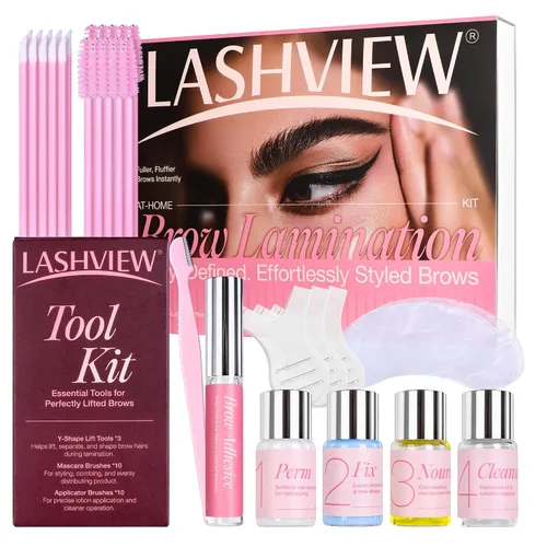 Miniatura 11 de LASHVIEW Kit de elevación de pestañas, kit profesional de pestañas permanentes, conjunto líquido, semipermanente, rizado permanente, extensión