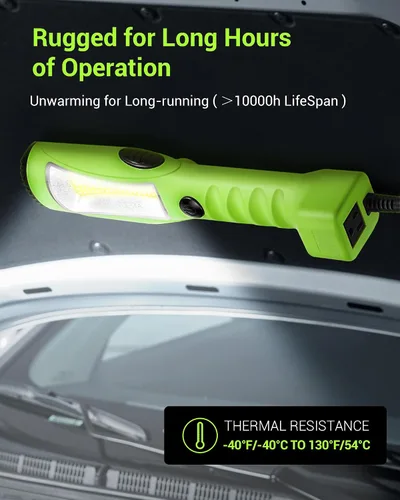 Miniatura 5 de EDISHINE Luz de trabajo LED de 2000 lúmenes, luz de trabajo bajo el capó de 15 pies, luz LED COB regulable con cable SJTW calibre 16, imán fuerte