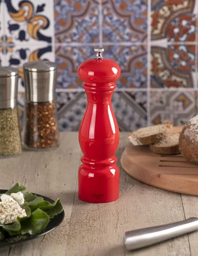 Miniatura 5 de Bisetti Firenze - Molinillo de sal de madera de haya lacado negro de 8 pulgadas con molinillo de cerámica ajustable