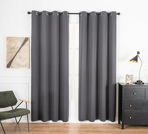 Miniatura 104 de PI Cortinas opacas para dormitorio, tratamiento de ventana con aislamiento térmico de anillo superior, cortinas oscurecedoras de habitación