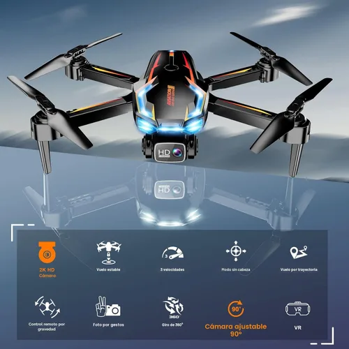 Miniatura 2 de Dron con cámara para adultos, drones FPV HD 2K con soporte de altitud mejorado, despegue y aterrizaje con una tecla, ajuste de velocidad, modo sin