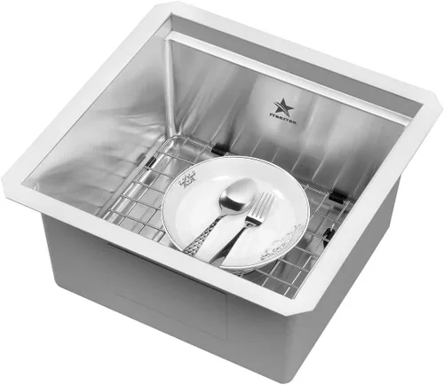 Miniatura 4 de STARSTAR Workstation Ledge - Fregadero de cocina de acero inoxidable 304 con rejilla y tabla de cortar (15 x 15)
