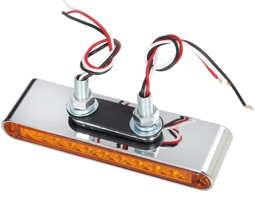 Miniatura 6 de Partsam 2 barras de luz LED rojas y ámbar de 6.5 pulgadas con doble cara para camión, semirremolque, 10 luces LED impermeables con doble tachuelas