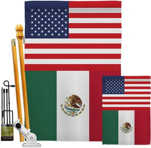 Miniatura 4 de Americana Home & Garden Bandera de la casa de la amistad de México, Estados Unidos, nación regional, internacional, país, área particular, pequeña