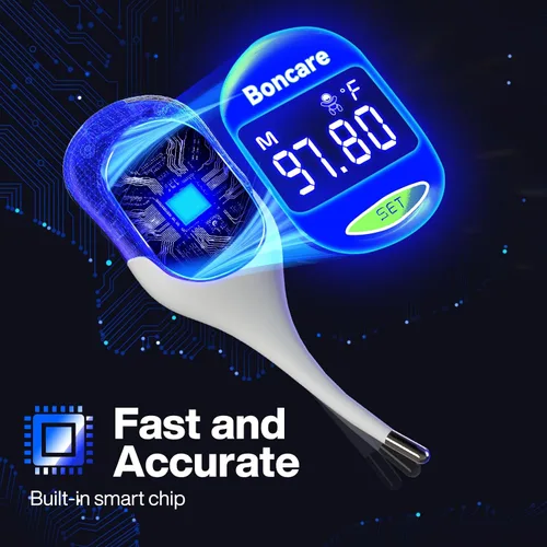 Miniatura 6 de Boncare Termómetro corporal basal de 9 segundos para ovulación, termómetro oral para adultos y niños, termómetro rectal preciso, con alarma
